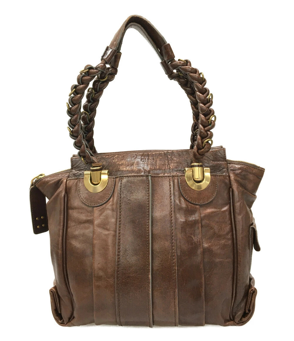 Chloe Heloise Shoulder Bag Braided Handles Brown